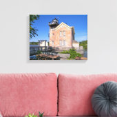 Saugerties Light house, Hudson River New York キャンバスプリント (インサイチュ (リビング))
