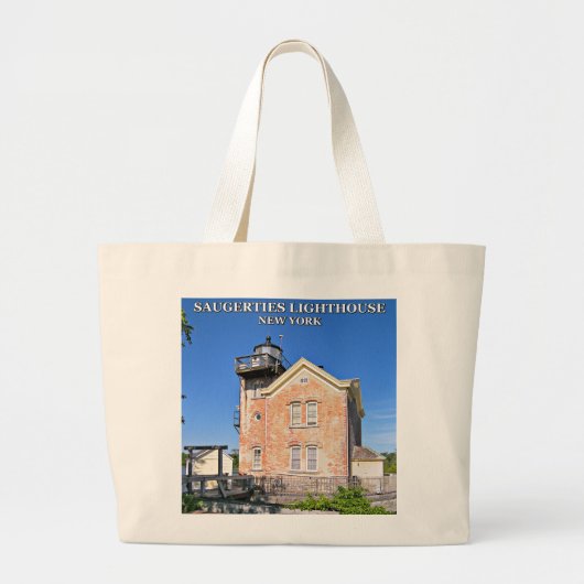 Saugerties Light house, Hudson River New York ラージトートバッグ (正面)