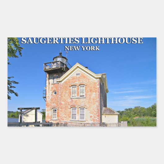 Saugerties Light house, Hudson River New York 長方形シール (正面)