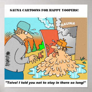 Sauna Cartoon Posters Featuring Toivo & Eino ポスター
