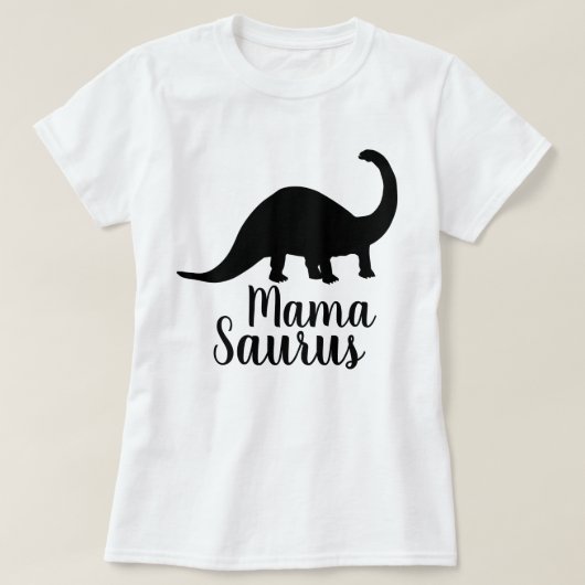 Saurus Brontosaurus Silhouetteママ Tシャツ (デザイン正面)