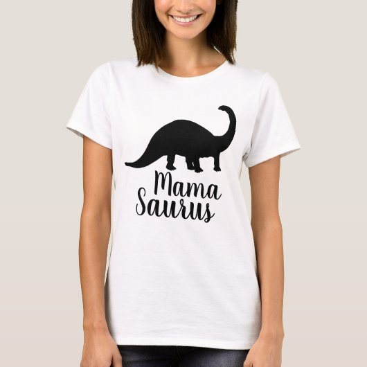 Saurus Brontosaurus Silhouetteママ Tシャツ (正面)