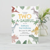 Saurus Dinosaur Birthday Invitation 招待状 (スタンド正面)