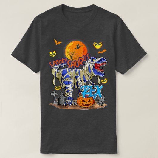 Saurus Tレックス不気味Bo用のハロウィーンの衣装 Tシャツ (デザイン正面)