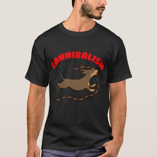 Sausage Dog Cannibal friend family Tシャツ (正面)