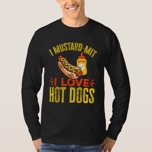 Sausage I Mustard Mit I Love Hot Dogs Hot Dog Tシャツ (正面)