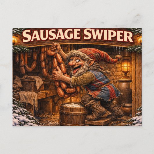 Sausage Swiper Yule Lad postcard ポストカード (正面)