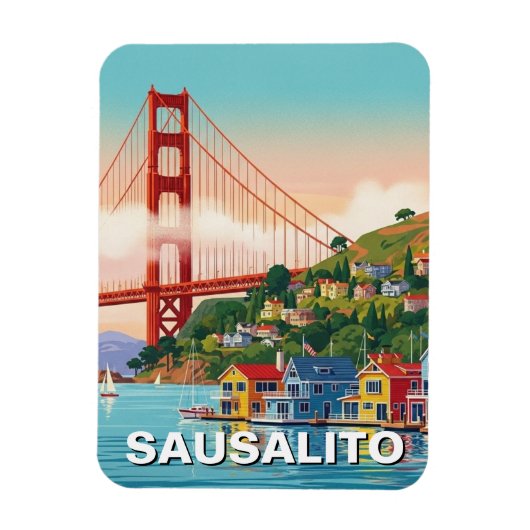 Sausalito California マグネット (縦)