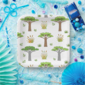 Sauvanna Arbres et Poussins Africains ペーパープレート (パーティー)