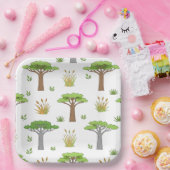 Sauvanna Arbres et Poussins Africains ペーパープレート (パーティー)