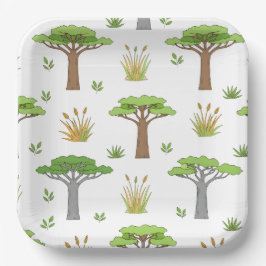 Sauvanna Arbres et Poussins Africains ペーパープレート