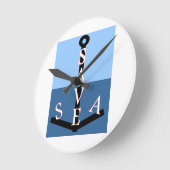 sauvons la mer ラウンド壁時計 (傾斜)