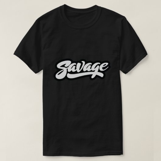 Savage Bold Script Typography Tシャツ (デザイン正面)