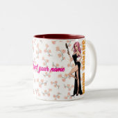 Savage Mom Mug - Glamorous Sassy Mom Gift with Ret ツートーンマグカップ (正面右)