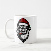 Savage Santa Claus Smoking Cigar Christmas  コーヒーマグカップ (左)