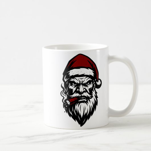 Savage Santa Claus Smoking Cigar Christmas  コーヒーマグカップ (右)