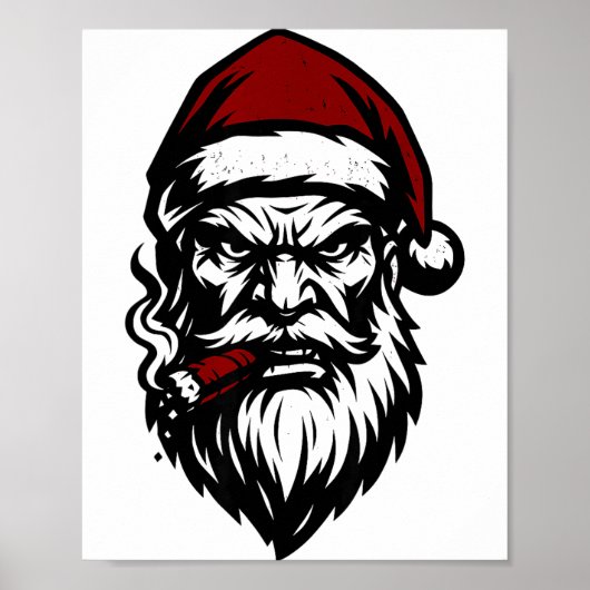 Savage Santa Claus Smoking Cigar Christmas  ポスター (正面)
