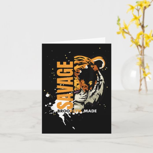 Savage Tiger,brooklyn Made, Graphic Tees Tiger, Mo カード (黄色い花)