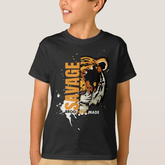Savage Tiger,brooklyn Made, Graphic Tees Tiger, Mo Tシャツ (正面)
