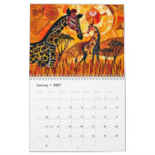 Savanna Spirits – Abstract Wildlife & Tribal Echoe カレンダー (1月 2027)