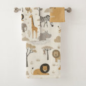 Savanna Sunrise Safari Pattern ID1259 バスタオルセット (インサイチュ)