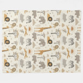 Savanna Sunrise Safari Pattern ID1259 フリースブランケット (正面(横))
