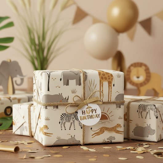 Savanna Sunrise Safari Pattern ID1259 ラッピングペーパー