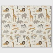 Savanna Sunrise Safari Pattern ID1259 ラッピングペーパー (フラット)