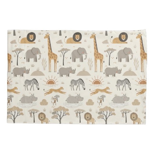 Savanna Sunrise Safari Pattern ID1259 枕カバー (裏面)