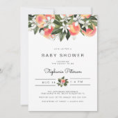 SAVANNAHウォーターカラーピーチベビーシャワー招待状 招待状 (正面)