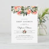 SAVANNAHウォーターカラーピーチベビーシャワー招待状 招待状 (スタンド正面)