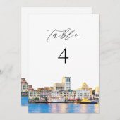 SAVANNAHジョージア水彩表番号カード 招待状 (正面/裏面)