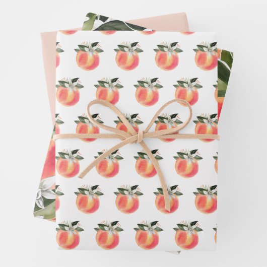 SAVANNAHスイートジョージピーチホワイトフローラ ラッピングペーパーシート (インサイチュ)