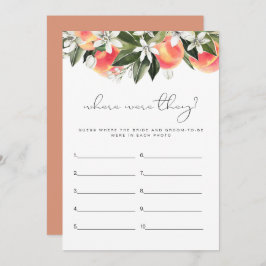 SAVANNAHピーチどこ彼らはブライダルシャワーゲーム 招待状