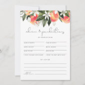 SAVANNAHピーチベビーアドバイスと予測カード 招待状 (正面)