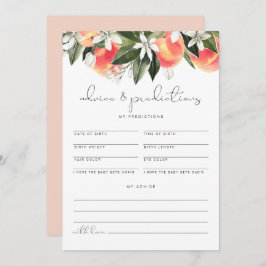 SAVANNAHピーチベビーアドバイスと予測カード 招待状