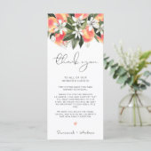 SAVANNAHピーチベビーシャワーテーブルサンキューカード メニュー (スタンド正面)