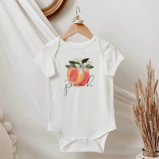 SAVANNAHリトルピーチウォーターカラーフルーツフローラ ベビーボディスーツ