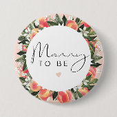 SAVANNAH小さな桃の赤ちゃんシャワーママになる 缶バッジ (正面)