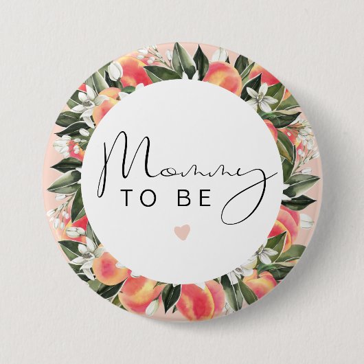 SAVANNAH小さな桃の赤ちゃんシャワーママになる 缶バッジ (正面)