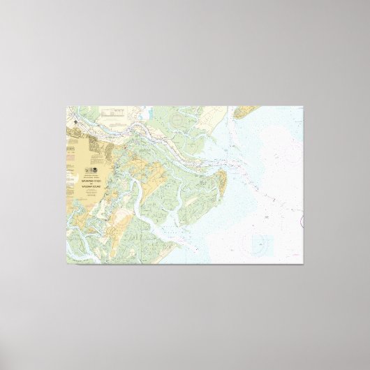 Savannah川とWassawサウンドチャー航海のト キャンバスプリント (正面)