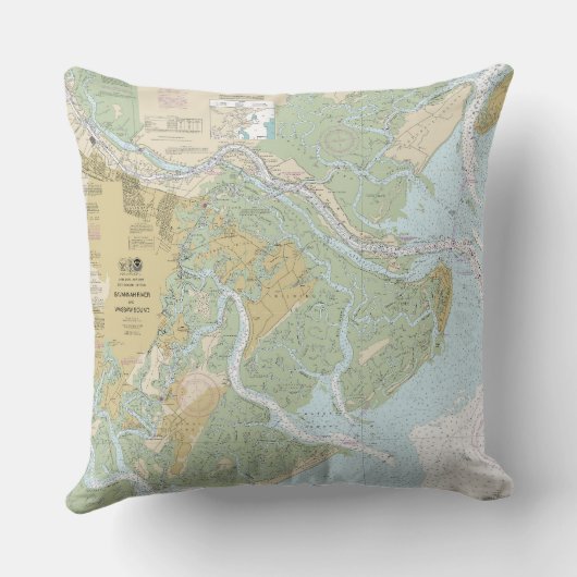 Savannah川とWassawサウンドチャー航海のト クッション (裏面)