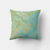 Savannah川のTybeeの島、Wassawの健全な枕 クッション (裏面)