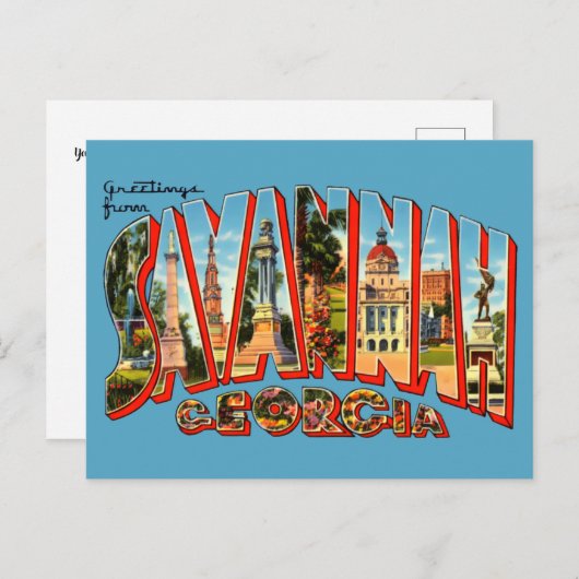 Savannah旅行はがきからのヴィンテージの挨拶 ポストカード (正面/裏面)