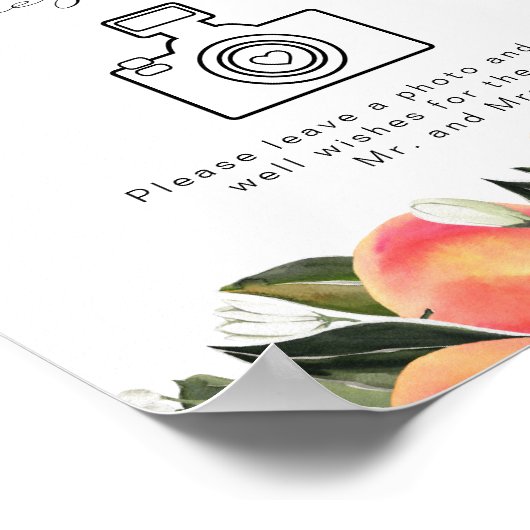 SAVANNAH水色ピーチフォトゲストブックサイン ポスター (角)