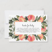 SAVANNAH赤ちゃんシャワーカード用の小さな桃の本 招待状 (正面)