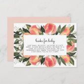 SAVANNAH赤ちゃんシャワーカード用の小さな桃の本 招待状 (正面/裏面)