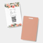 SAVANNAH 買 Peach the  Bride a Drink QR Code バッジ (Front & Back)