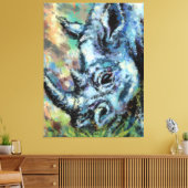 Savannah Canvas Printの黒いRhinoグレーズ キャンバスプリント (インサイチュ (リビング))