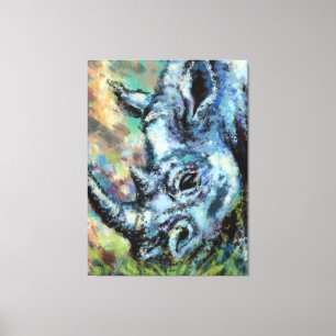 Savannah Canvas Printの黒いRhinoグレーズ キャンバスプリント